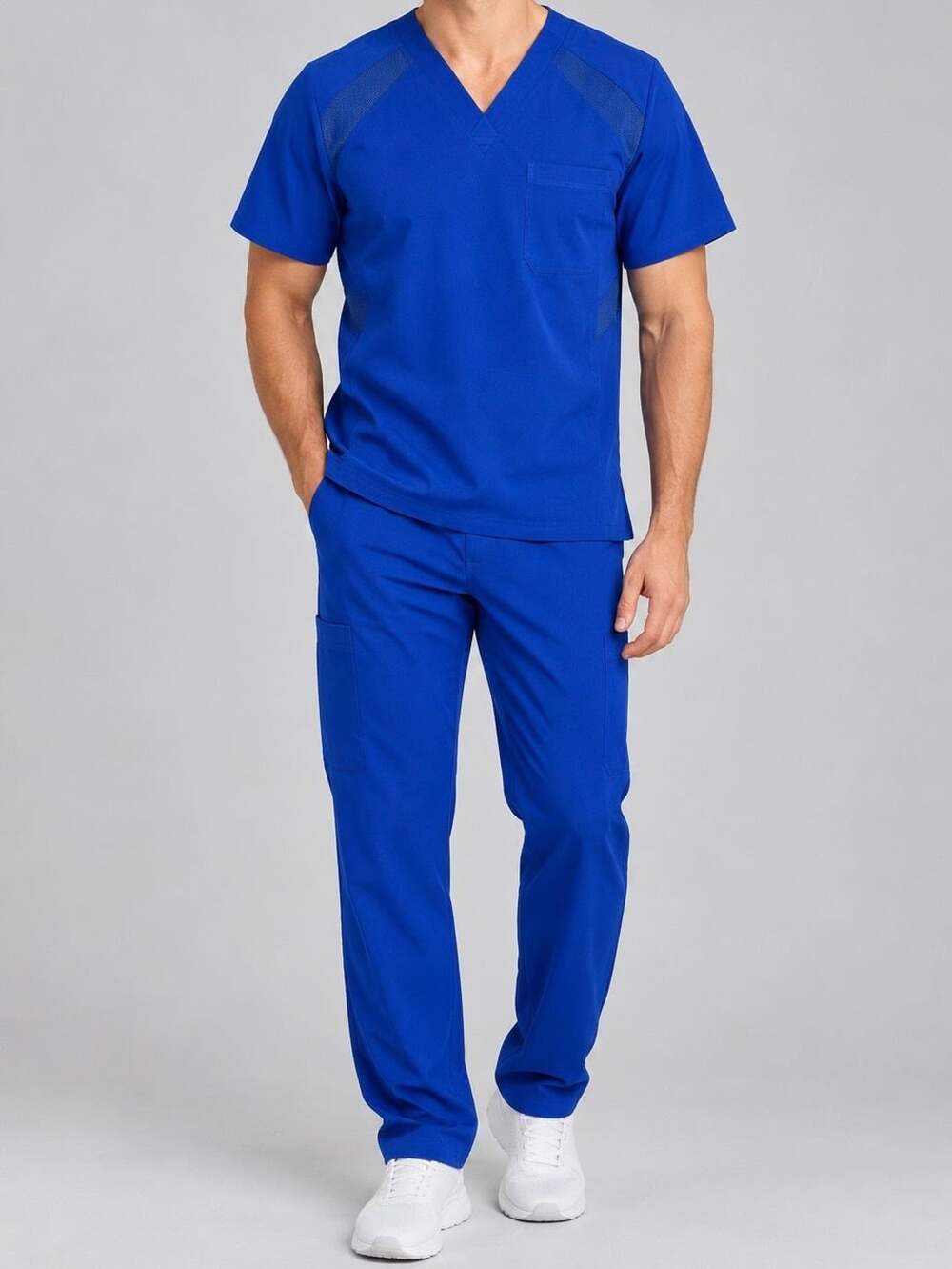 White Cross FIT Men's Royal Medical Scrub Set Top 2266 & Cargo Pants 229 Size L
